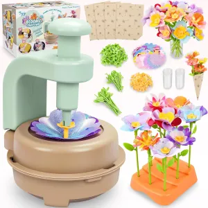 Fabric Flower Bouquets Toys, DIY Craft Kits Toys for Kids - Flowers Market Toy, Build Your Flower Bouquet, Arts & Crafts for 4 5 6 7 8 Year Toddler Girl, Educational Activity Preschool B-Day Gifts