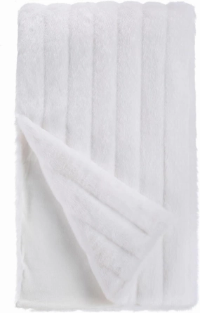 Fabulous-Furs Donna Salyers Signature Series White Mink Faux Fur Throws, White Mink, 60x72