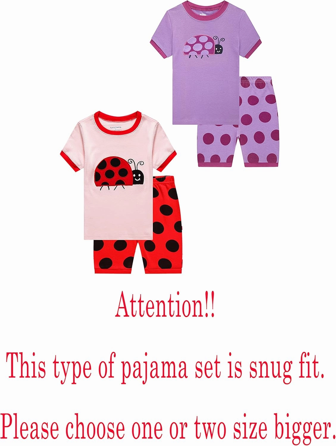 Family Feeling Giraffe Little Girls' Short Pajamas 100% Cotton Clothes