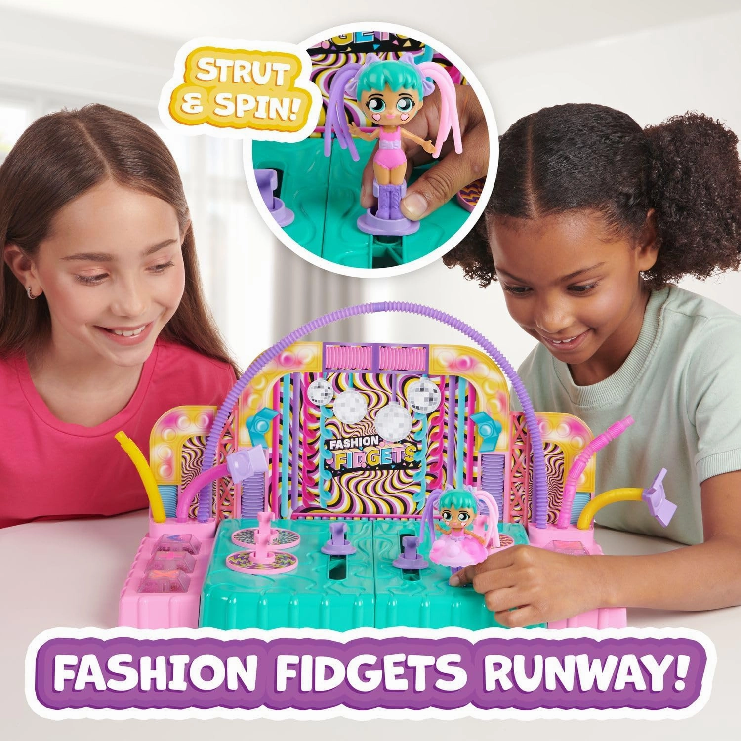Fashion Show Playset, 2-in-1 Runway and Trading Board with Exclusive Doll