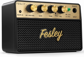 Fesley Mini Guitar Amp: 10W Portable Recharged Guitar Amplifier, Bluetooth Amp with Clean and Drive Channels, Mini Amplificador for Practice with 3.5mm Headphone Output, FGA10