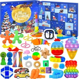 Fidget Advent Calendar 2025 for Kids Adults, Christmas Countdown Calendar with Fun Sensory Fidget Toys, Count Down to Christmas with 24 Days of Surprises Presents Box for Boys Girls Teens