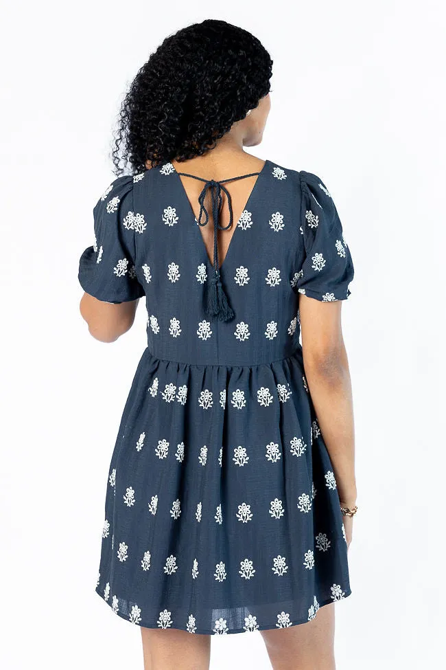 Figured It Out Navy Stitched Detail Mini Dress SALE