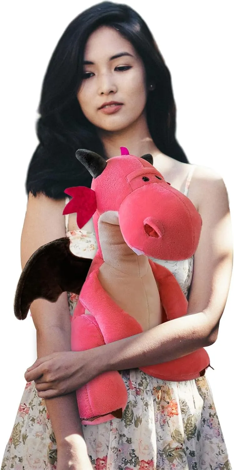 Fire Dragon - Cute Dinosaurs Stuffed Animal Plush Toy - Adorable Soft Dragon Toy Plushies and Gifts - Perfect Present for Kids, Babies, Toddlers (Pink,11.8 inch/30cm)