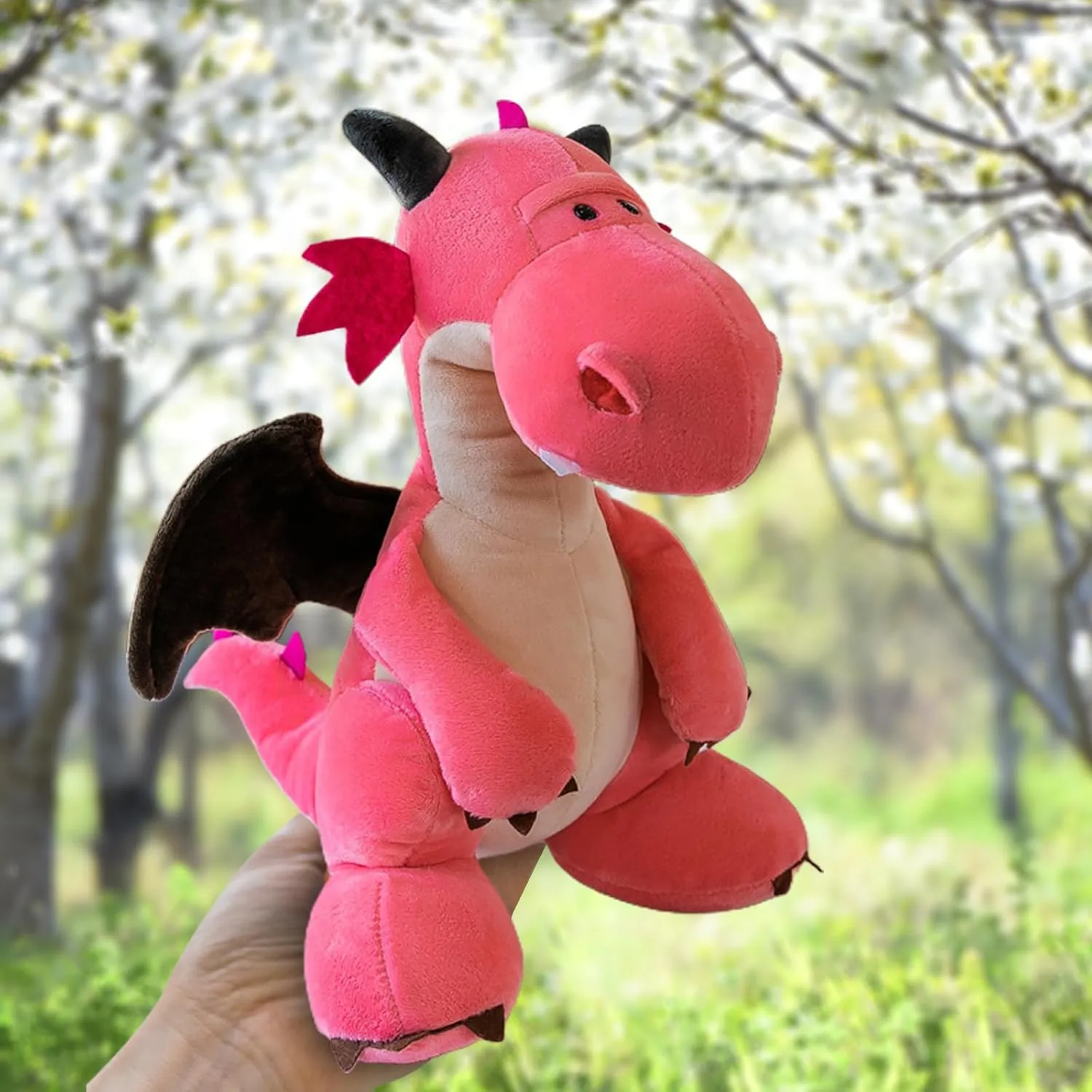 Fire Dragon - Cute Dinosaurs Stuffed Animal Plush Toy - Adorable Soft Dragon Toy Plushies and Gifts - Perfect Present for Kids, Babies, Toddlers (Pink,11.8 inch/30cm)