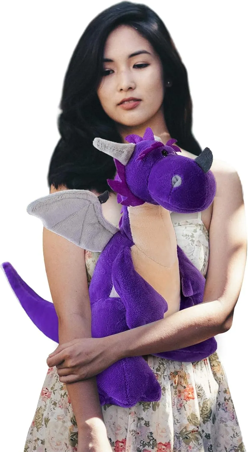 Fire Dragon - Cute Dinosaurs Stuffed Animal Plush Toy - Adorable Soft Dragon Toy Plushies and Gifts - Perfect Present for Kids, Babies, Toddlers (Purple,11.8 inch/30cm)