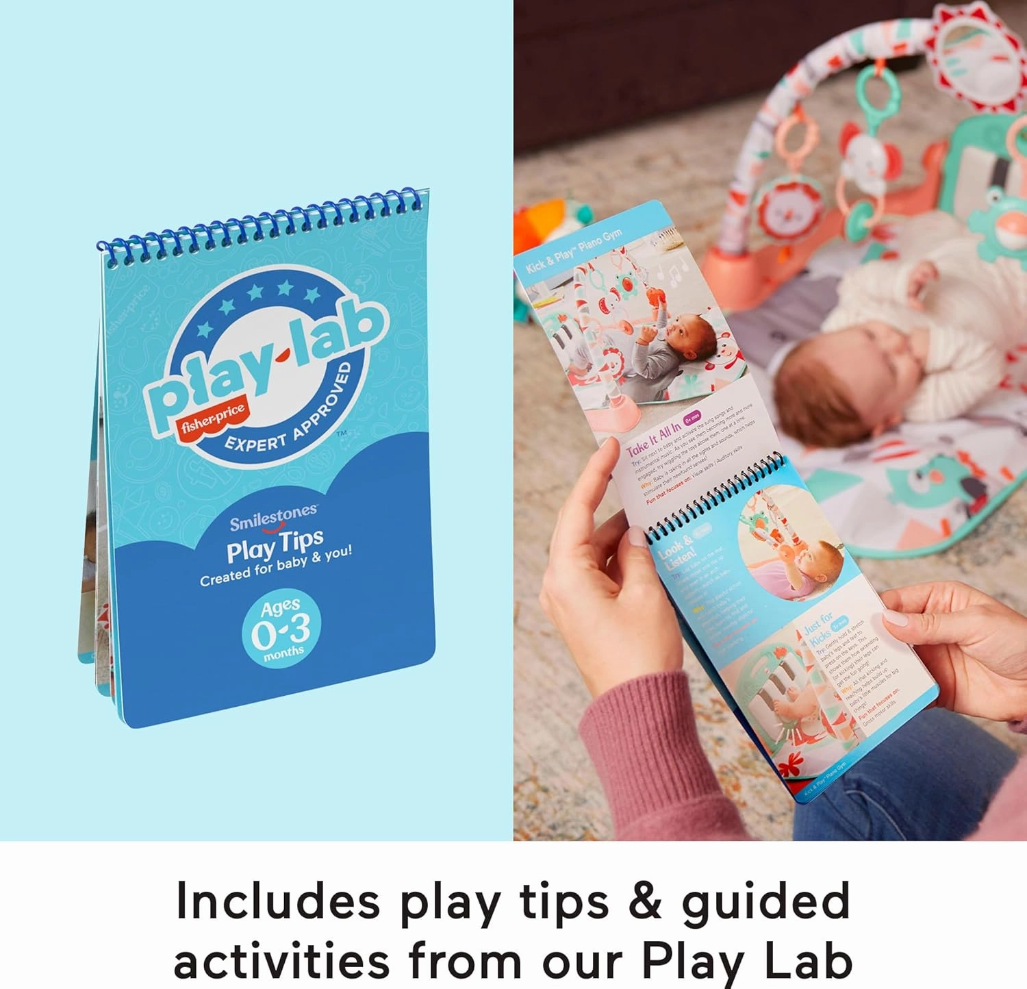 Fisher-Price Newborn Baby Kit Let’s Snuggle & Play Set, Developmental Toys with Activity Guide for Infants Ages 0  Months