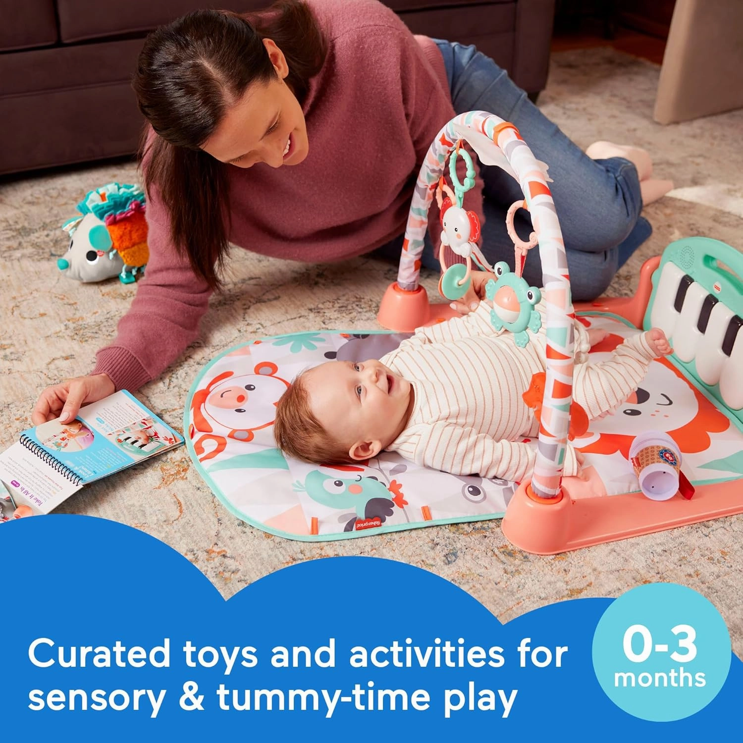 Fisher-Price Newborn Baby Kit Let’s Snuggle & Play Set, Developmental Toys with Activity Guide for Infants Ages 0  Months