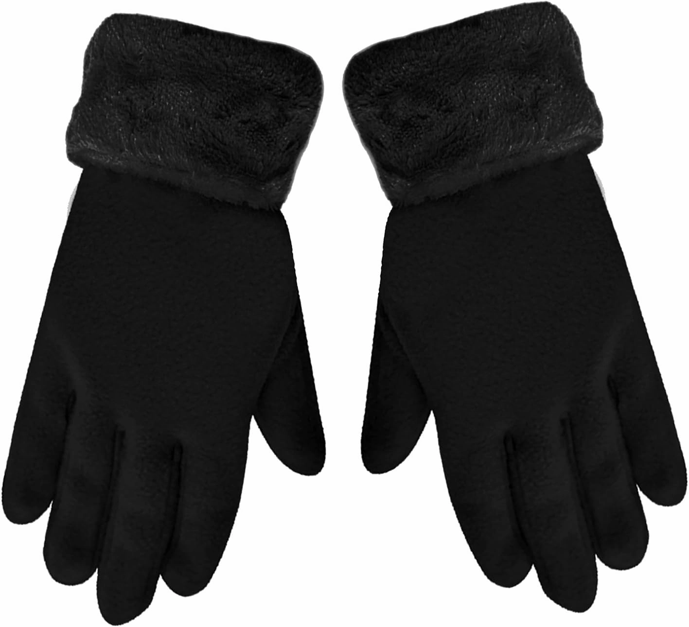 Fleece Hat Scarf & Glove Set With Plush Fur Trim