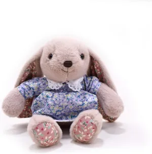 Floral Easter Bunny Stuffed Animal – Plush Bunny Toy Cute Huggable Rabbit for Kids & Adults on Easter – 16-inch (Beige)