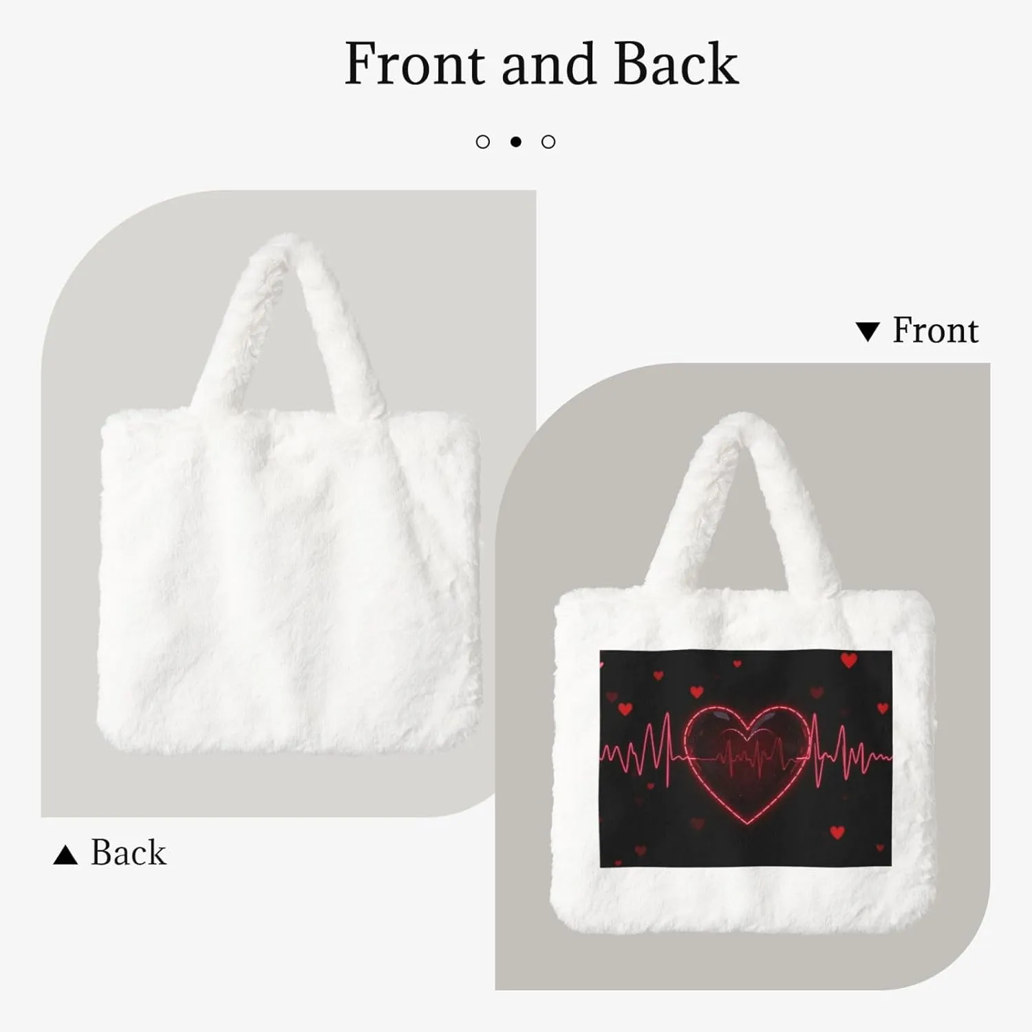 Fluffy Tote Bag for Women, Cute Fuzzy Tote Handbag Faux Fur Bag Furry Purse