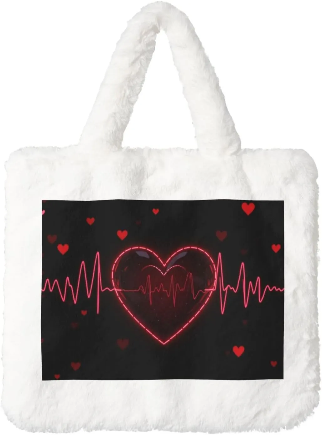 Fluffy Tote Bag for Women, Cute Fuzzy Tote Handbag Faux Fur Bag Furry Purse