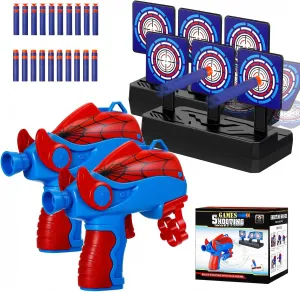 Foam Dart Blasters for Kids, Shooting Game Toy with Target & 40 Refill Darts, 2-Pack Toddler Toy Gun Set for Indoor & Outdoor Fun