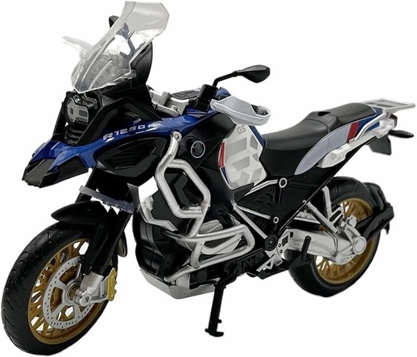 for BWM R1250 GS 1:12 Die-cast Motorcycle Model Children's Toys Street Car Replica Motorcycle Model(Blue)