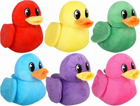 Forest & Twelfth Set of 6 Duck Plush Animal Toys in Assorted Colors 5" Duck Stuffed Animals, Fun Plush Animals for Kids - Vibrant and Joyful Stuff Animals Decor Accents - Safe and Durable
