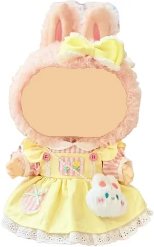 Formal Party Dress for Labu, Lolita Dresses,Palace Costumes for 38cm Plush Dolls (Bunny Yellow, Large)