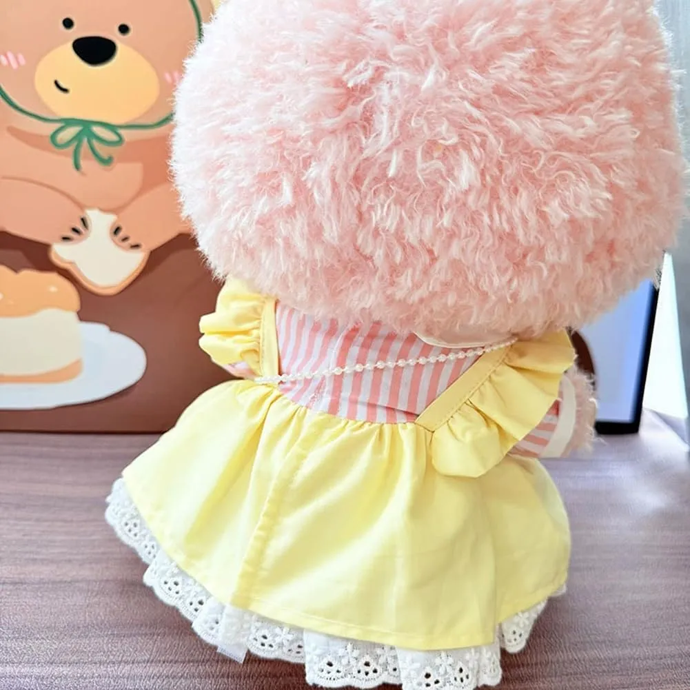 Formal Party Dress for Labu, Lolita Dresses,Palace Costumes for 38cm Plush Dolls (Bunny Yellow, Large)
