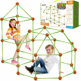 Fort Building Kit for Kids 4,5,6,7,8 Year Old Boys & Girls, 140 pcs, Creative STEM Building Toys for DIY Castles, Tunnels, Play Tent, Ideal Gift for Aged 5-8