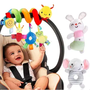 FPVERA Carseat Toys Spiral Stroller Newborn Toys and Soft Rattle Toy for for Infants 0-6 Months Babies Newborn Sensory Toys