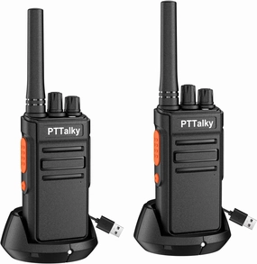 FR1 Walkie Talkies,Rechargeable 2 Way Radio for Adults Mini 16 FRS Channel Hands Free with Type C Charger for Family School Church Restaurant(2 Pack)