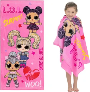 Franco Kids Super Soft Cotton Bath/Pool/Beach Towel, 58 in x 28 in, LOL Surprise