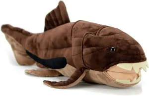 FRANKIEZHOU Dunkleosteus Stuffed Animal - Brown 23.62",Soft Deng's Fish, Hugging Toy, Gifts for Kids, Home Decor
