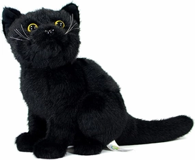 FRANKIEZHOU Realistic Black Cat Stuffed Animal-8.27",Cat Plush Toy, Soft Plush Doll,Funny,Girl Toys,Gifts for Kids, Home Decor,Hugging Toy
