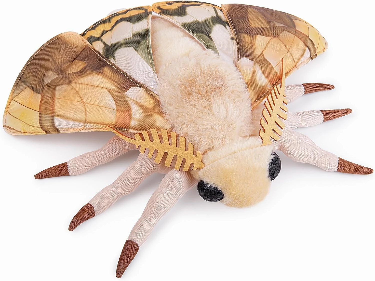 FRANKIEZHOU Simulation Dead Leaf Moth Plush Animal - Yellow 15 Inch,Dead Leaf Moth Plush Toy, Soft Moth Stuffed Toy for Kids,Home Decor, Cuddle Toy