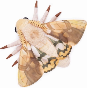 FRANKIEZHOU Simulation Dead Leaf Moth Plush Animal - Yellow 15 Inch,Dead Leaf Moth Plush Toy, Soft Moth Stuffed Toy for Kids,Home Decor, Cuddle Toy