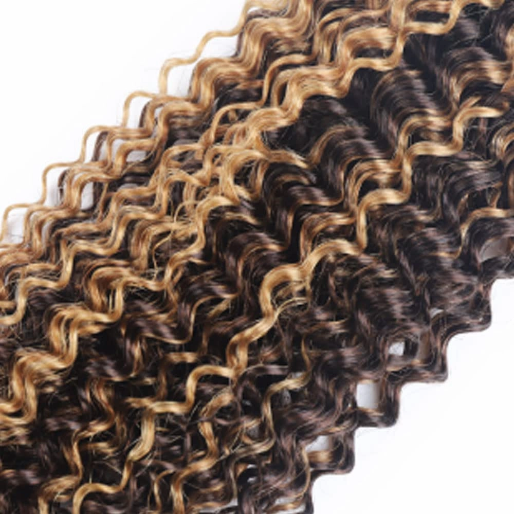 Freiuoke Honey Blonde Human Hair Bundles P4/27 Curly Wave Bundle Color 27 Kinky Curly 3 Bundles 8A Brazilian Virgin Remy Hair 8 10 12 Inch 300g