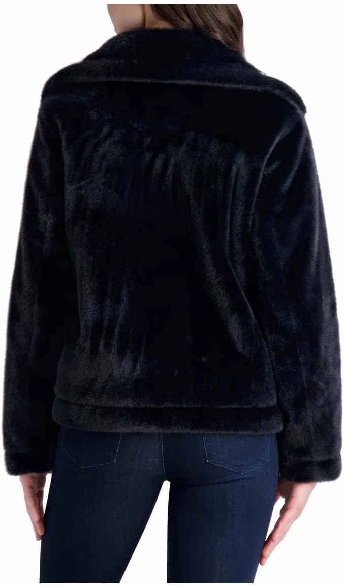 French Connection Short Faux Fur Lapel Coat for Women