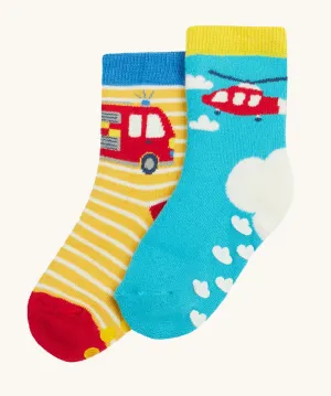 Frugi Grippy Socks 2 Pack - Helicopter