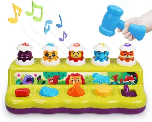 FS Toddler Pop Up Toy with Music and Light, Cause and Effect Toys for 6 9 12 18 Month Old Baby Toys, Early Learning Educational Toys for 1 2 Year Old Boy and Girls Gifts