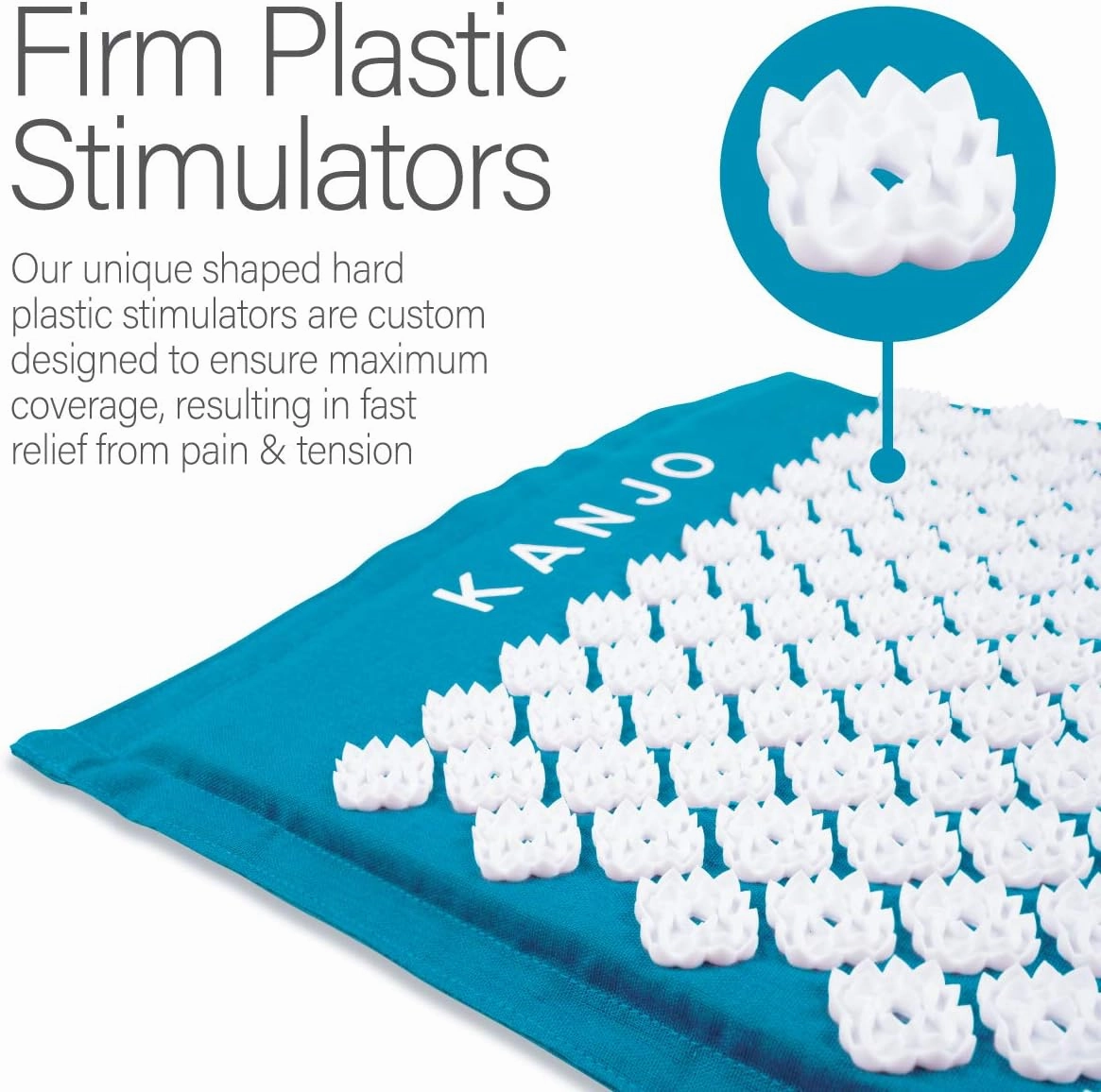 FSA HSA Eligible Kanjo Premium Acupressure Mat and Pillow Set for Back Pain Relief & Neck Pain Relief, with Memory Foam Pillow, Includes Carry Bag, Sapphire