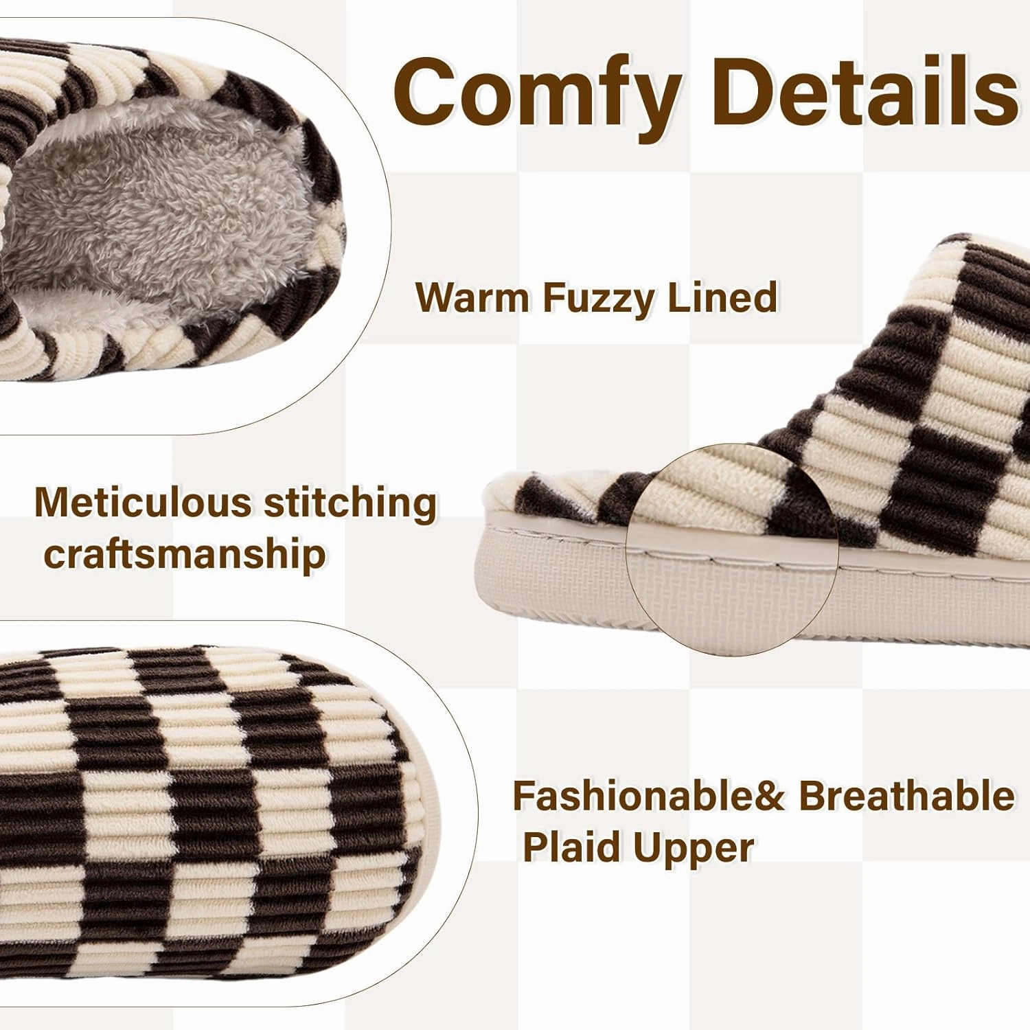 Fuzzy House Slippers for Woman,Memory Foam Womens Slippers,Casual Unisex House Shoes Outdoor Indoor Warm Plush Mens Bedroom Slippers with Faux Fur Lining