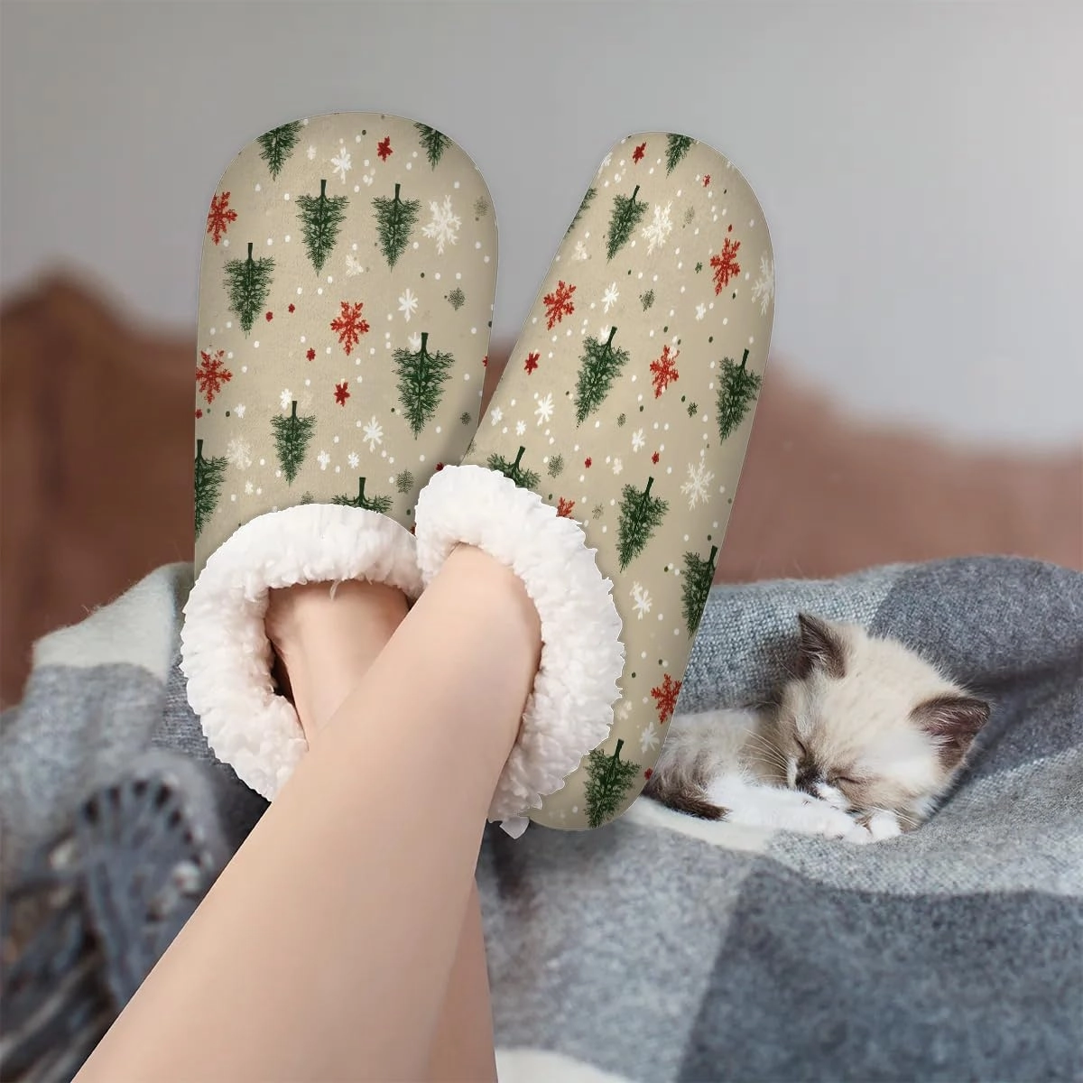 Fuzzy Slippers for Women Non-Slip Home Slippers Warm Indoor Bedroom Slippers Fluffy Women's Slippers Cozy Gift for Home Travel
