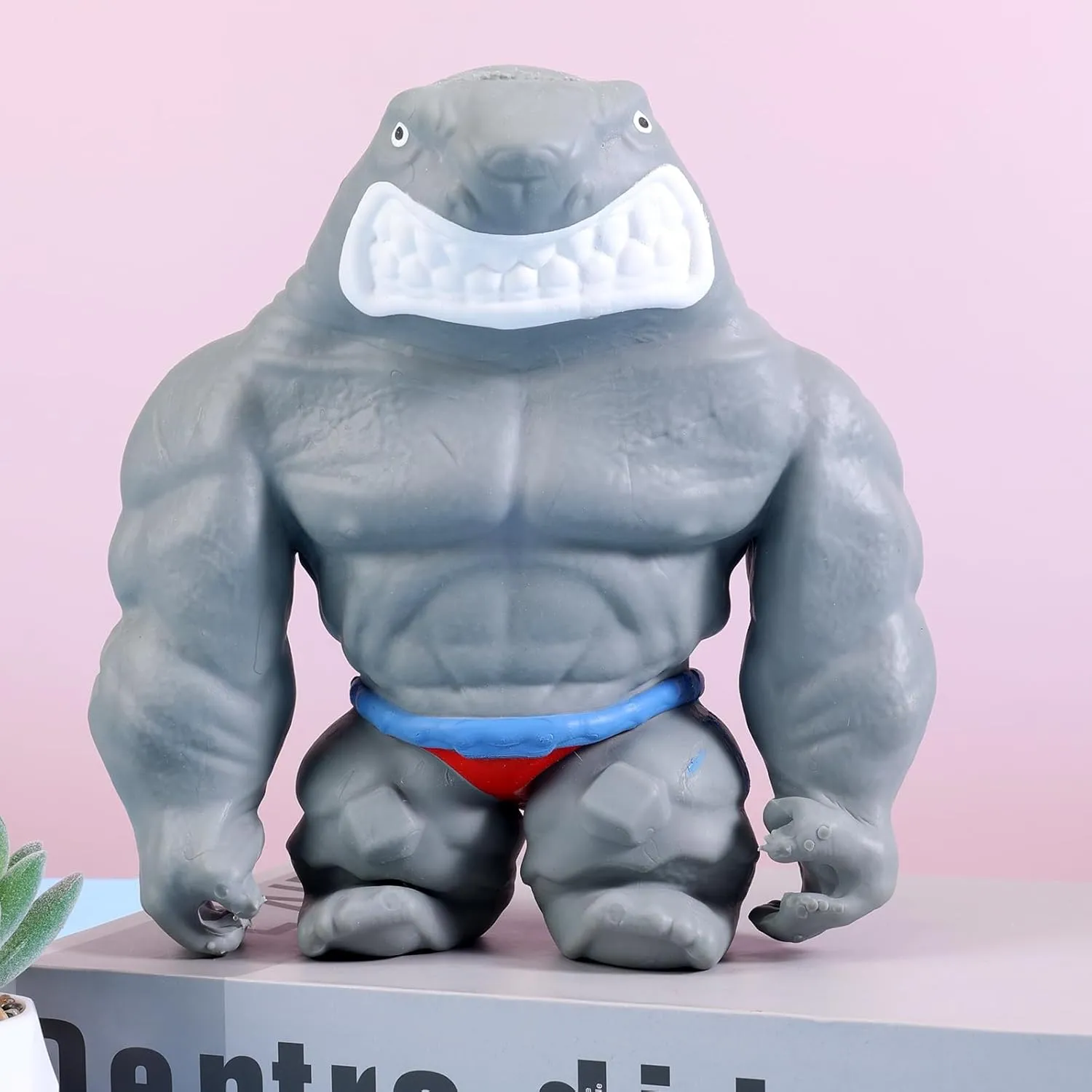 Gaint Squishy Monkey & Shark Stretchy Toys for Kids - Stress Relief & Funny Animal Squishy Shark Figures (Big)