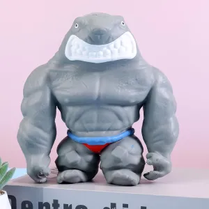 Gaint Squishy Monkey & Shark Stretchy Toys for Kids - Stress Relief & Funny Animal Squishy Shark Figures (Big)