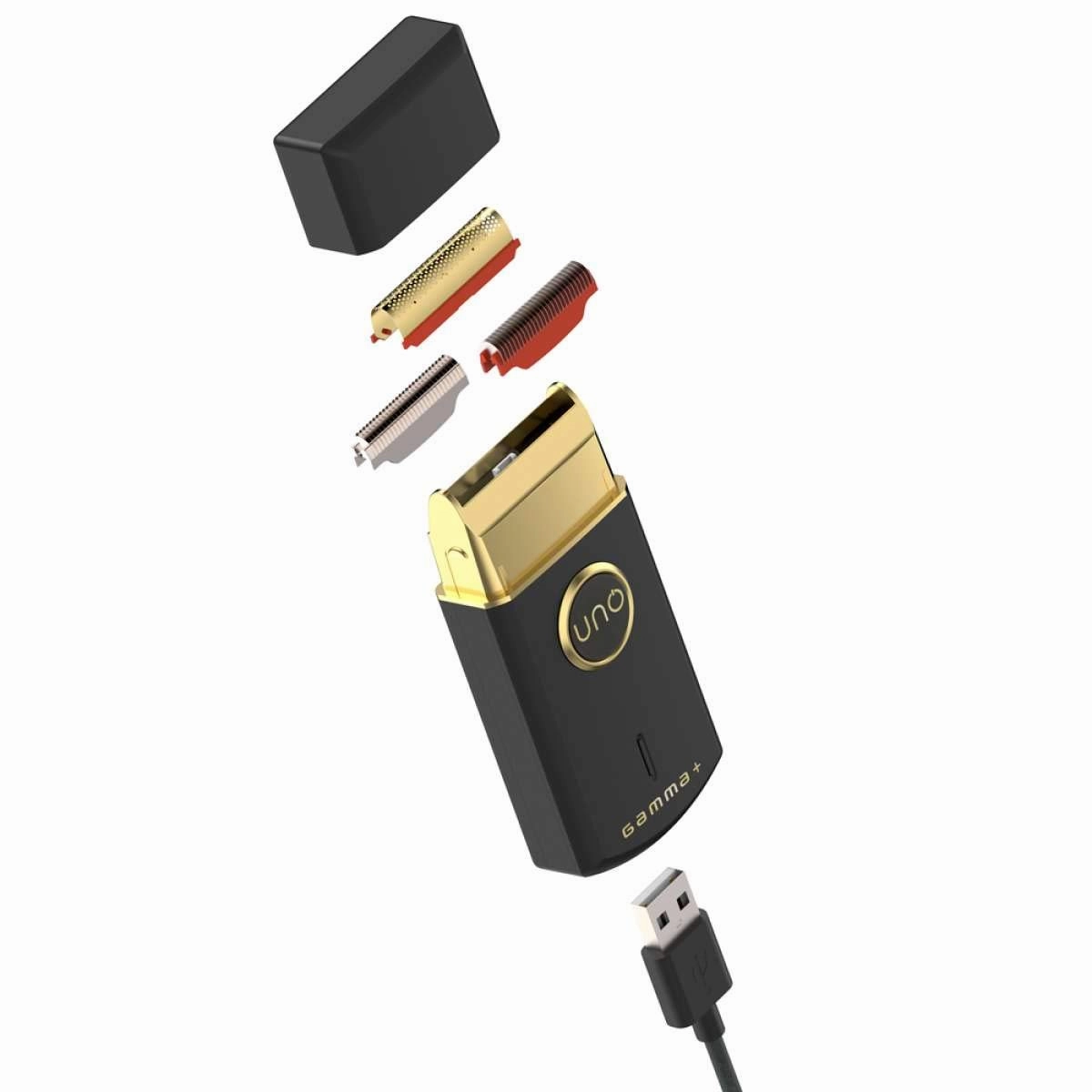 GAMMA  Uno Mini-Sized Travel Cordless Mens Single Foil Shaver, Micro-USB Rechargeable for Shorter Facial Stubble