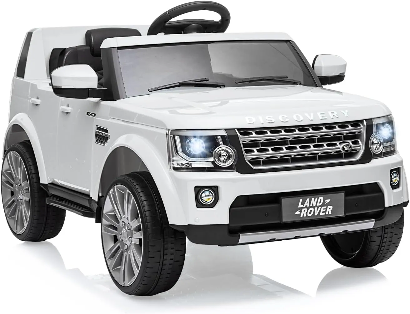 GAOMON Licensed Land Rover Ride on Car, 12V 4.5 MPH Ride on Toys for Toddler 3-8, Kids Electric Car with Parent Remote Control, Music Player, MP3, LED Lights, White