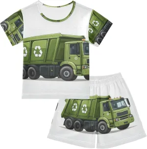 Garbage Truck Pajamas Short Set 2 Piece Summer Sleepwear