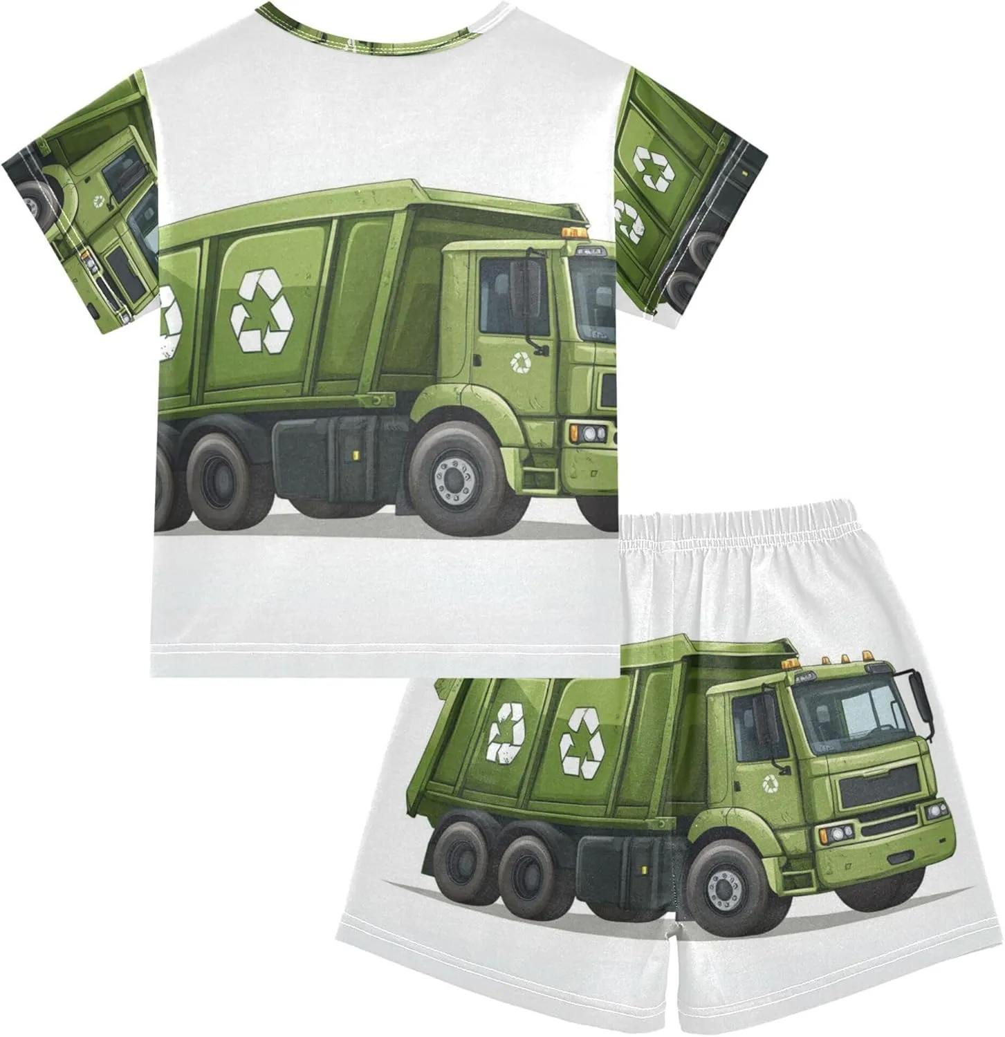 Garbage Truck Pajamas Short Set 2 Piece Summer Sleepwear