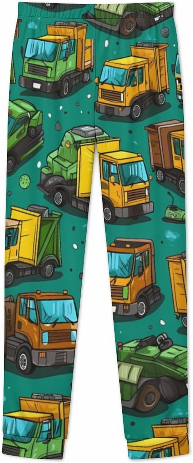 Garbage Truck Busy Day Women's Pajamas Set 2 Piece Loungewear Long Sleeve Sleepwear Tops and Pant