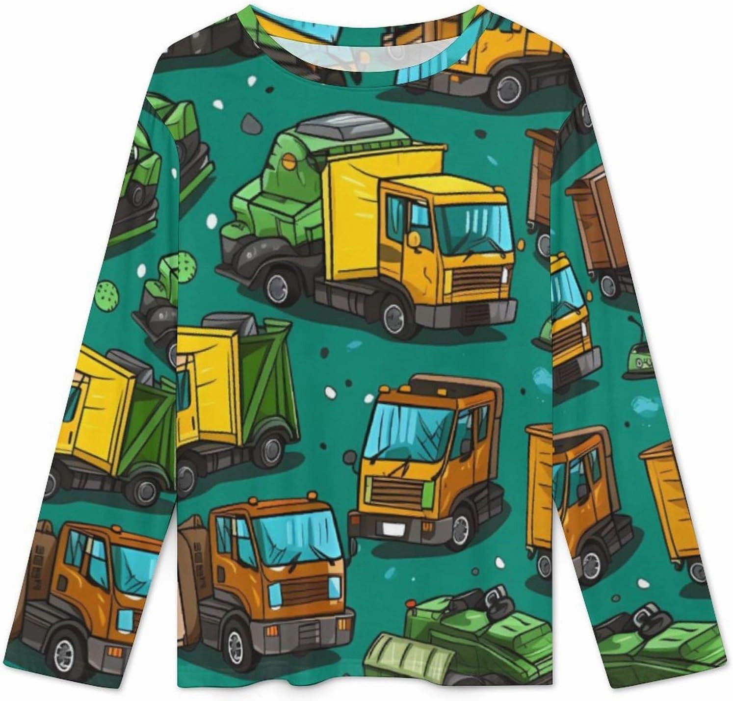Garbage Truck Busy Day Women's Pajamas Set 2 Piece Loungewear Long Sleeve Sleepwear Tops and Pant