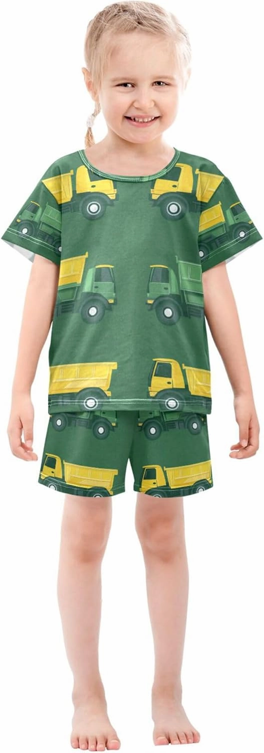 Garbage Trucks Pajamas Short Set 2 Piece Summer Sleepwear