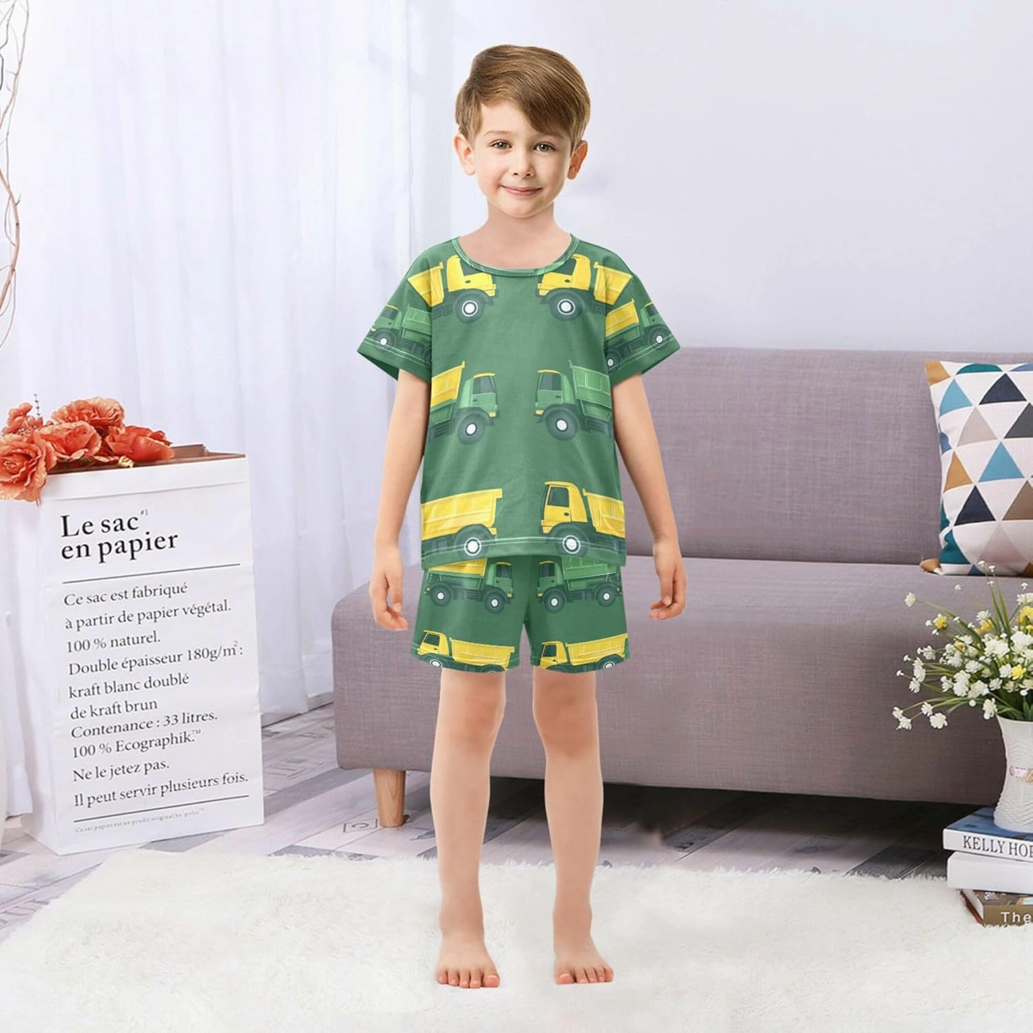 Garbage Trucks Pajamas Short Set 2 Piece Summer Sleepwear