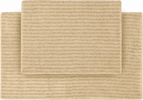 Garland Rug Sheridan Neutral Linen 2 Piece Set (17" X 24" / 21" X 34") Plush Strip Machine Washable Nylon Bath Rug