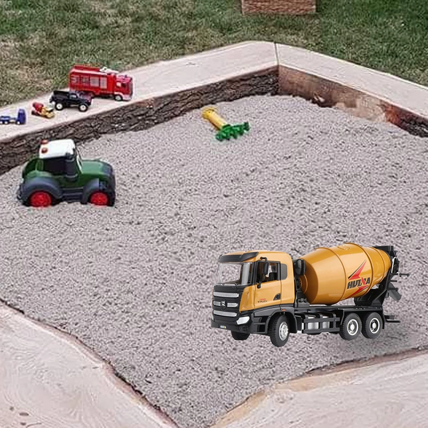 Gemini&Genius Construction Vehicle Cement Truck Toy for Kids, Heavy Duty Cement Mixer Truck for Pretend Play, 1/50 Scale Diecast Alloy Vehicles Toy for Kids