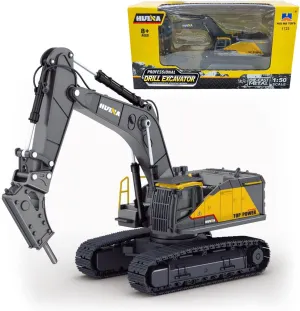 Gemini&Genius Drill Excavator Toy for Kids, 1:50 Scale Construction Vehicle Toy, Driller, Engineering Truck