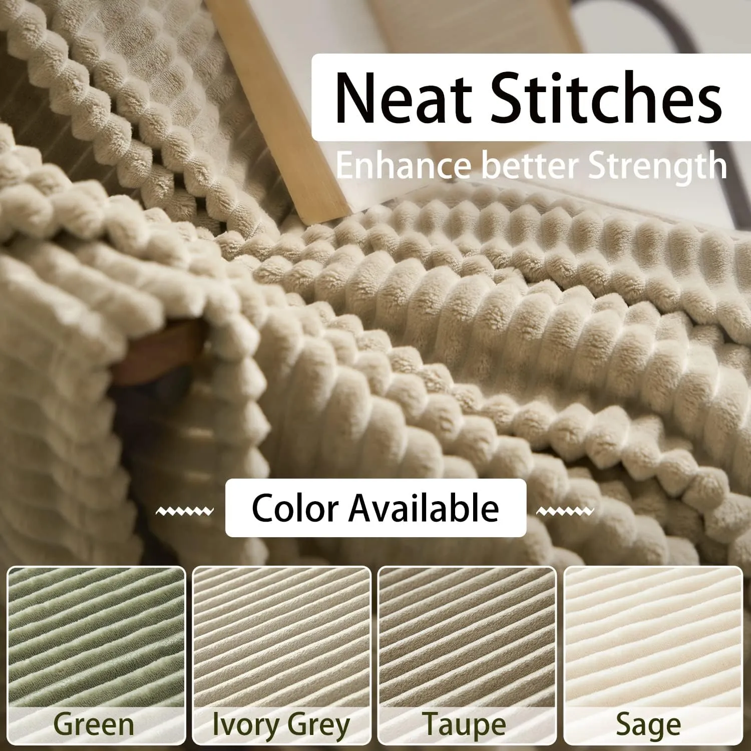 Geniospin Taupe Fleece Throw Blanket, 280GSM Extra Soft Lightweight Blanket with Strip, Plush Fuzzy Cozy Blankets and Throws for Couch, Bed, Sofa Cozy, Warm and Breathable (Taupe, 60x80 inches)